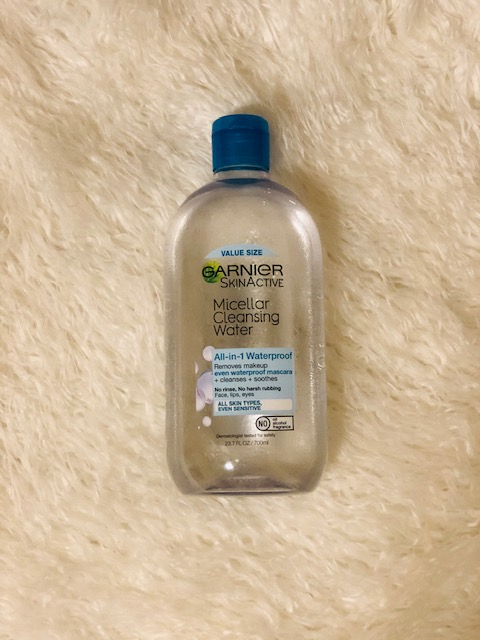 Garnier Micellar Cleansing Water is great for cleaning off your makeup when you're in a hurry.